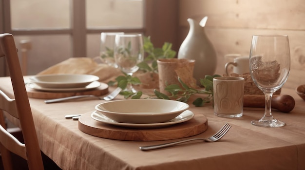 Тарелки с сервировкой и меню